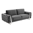 Pemberly Row Modern Transitional Italian Fabric Sofa in Gray