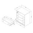 Pemberly Row Contemporary Wood 4-Drawers Chest in White Finish