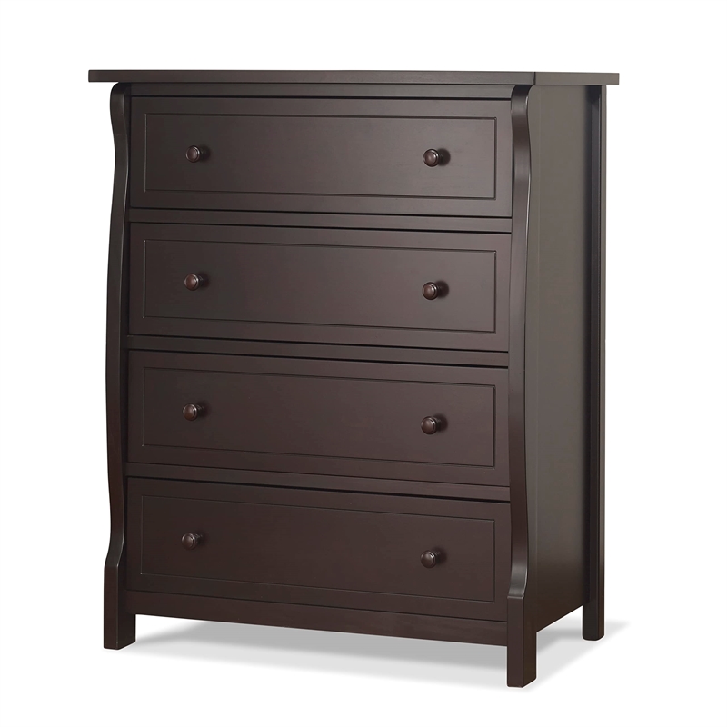 Pemberly Row ContemporaryWood 4-Drawers Dresser in Espresso