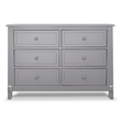 Pemberly Row Contemporary Wood Double Dresser in Weathered Gray