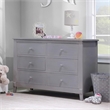 Pemberly Row Contemporary Wood Double Dresser in Weathered Gray