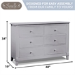 Pemberly Row Contemporary Wood Double Dresser in Weathered Gray