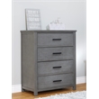 Pemberly Row Traditional 4-Drawers Wood Dresser for Baby in Grigio Gray