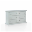 Pemberly Row Traditional Wood 6-Drawers Double Dresser Gray
