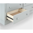 Pemberly Row Traditional Wood 6-Drawers Double Dresser Gray