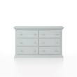 Pemberly Row 6-Drawers Modern Wood Double Dresser in Light Gray
