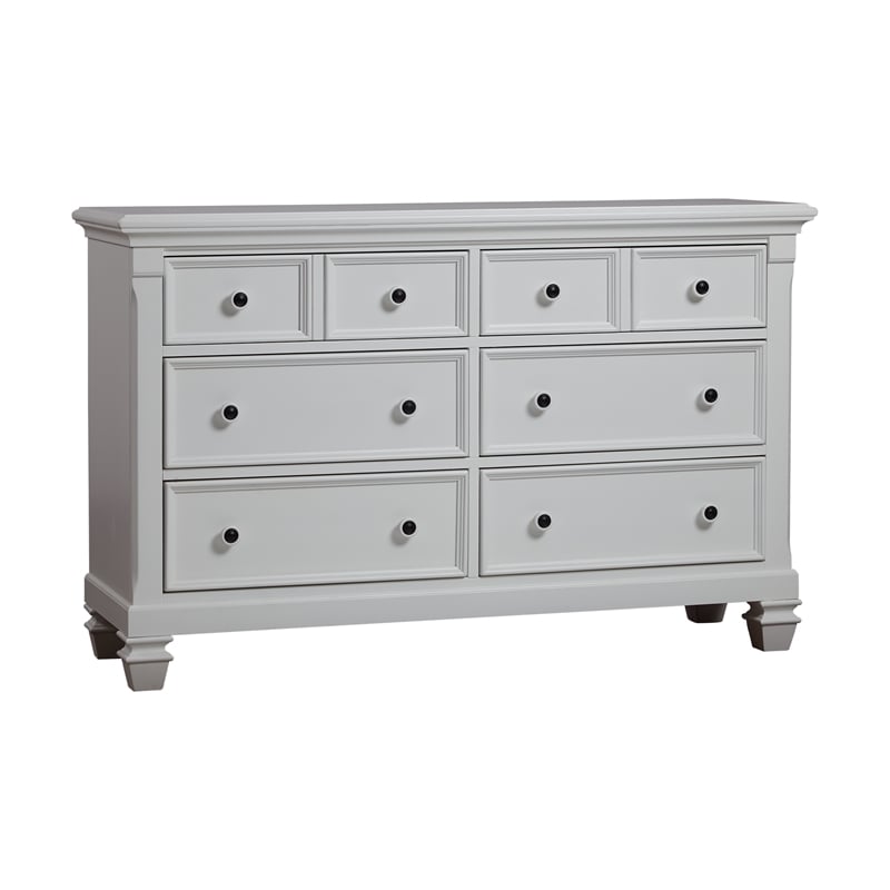 Pemberly Row 6-Drawers Traditional Wood Dresser in Pure White