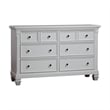 Pemberly Row 6-Drawers Traditional Wood Dresser in Pure White