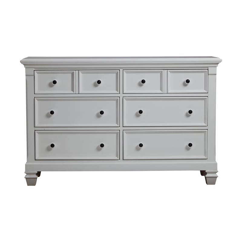 Pemberly Row 6-Drawers Traditional Wood Dresser in Pure White