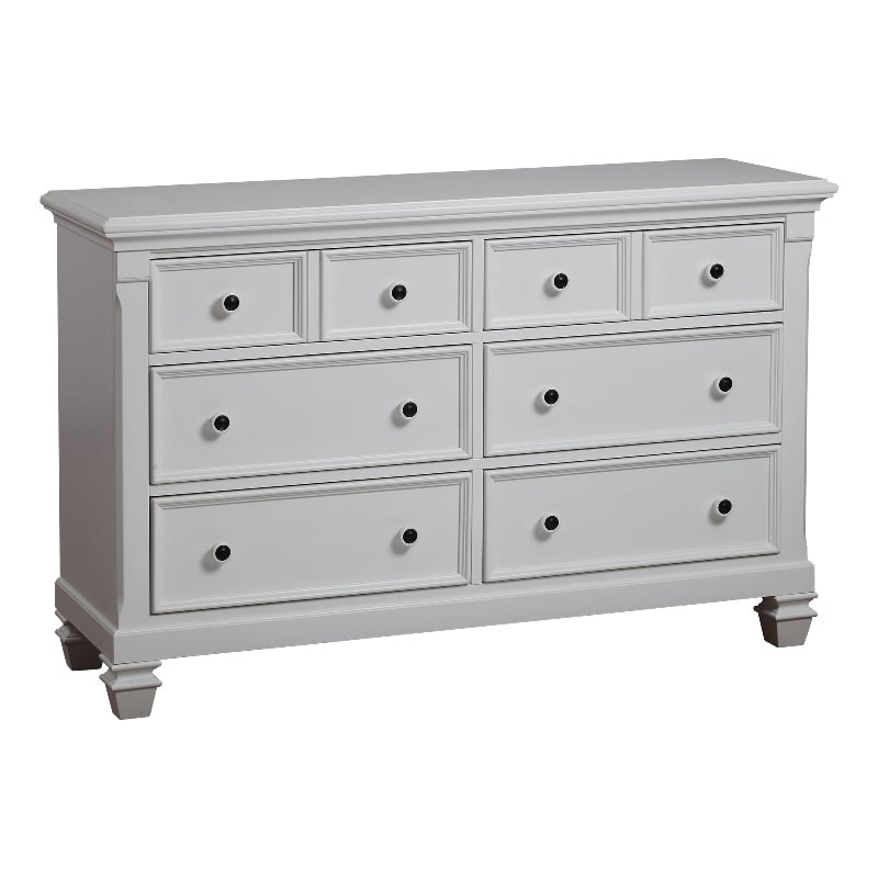Pemberly Row 6-Drawers Traditional Wood Dresser in Pure White