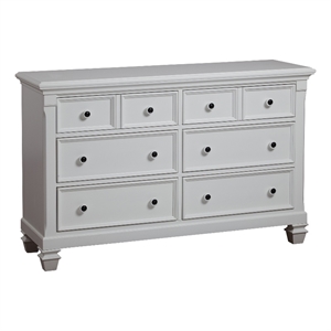 Pemberly Row 6-Drawers Traditional Wood Dresser in Pure White