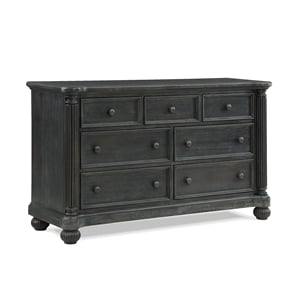 Pemberly Row Traditional 7-Drawers Wood Dresser in Weathered Brown