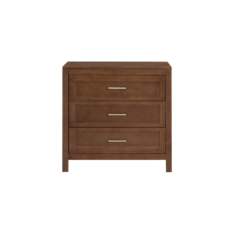 Pemberly Row Contemporary Wood 3-Drawers Dresser in Walnut Finish