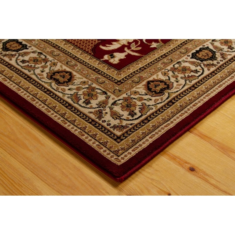 Pemberly Row Contemporary Red Oriental 8' x 10' Fabric Area Rug