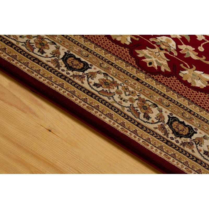 Pemberly Row Contemporary Red Oriental 8' x 10' Fabric Area Rug