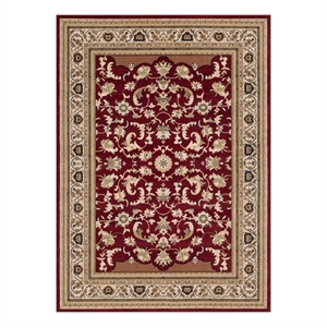 Pemberly Row Contemporary Red Oriental 8' x 10' Fabric Area Rug