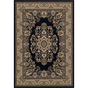 Pemberly Row Contemporary Black Oriental 5' x 7' Fabric Area Rug