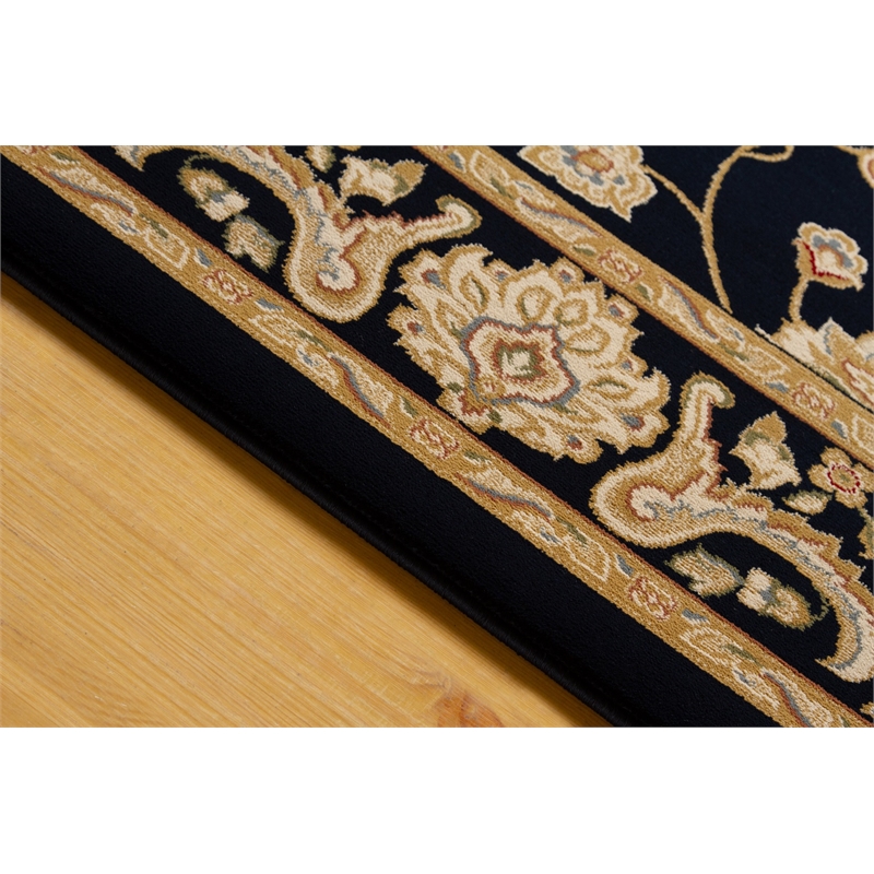 Pemberly Row Contemporary Blue Oriental 8' x 10' Polypropylene Fabric Rug