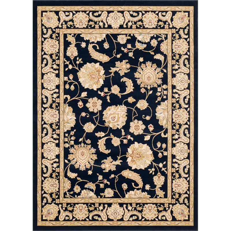 Pemberly Row Contemporary Blue Oriental 8' x 10' Polypropylene Fabric Rug