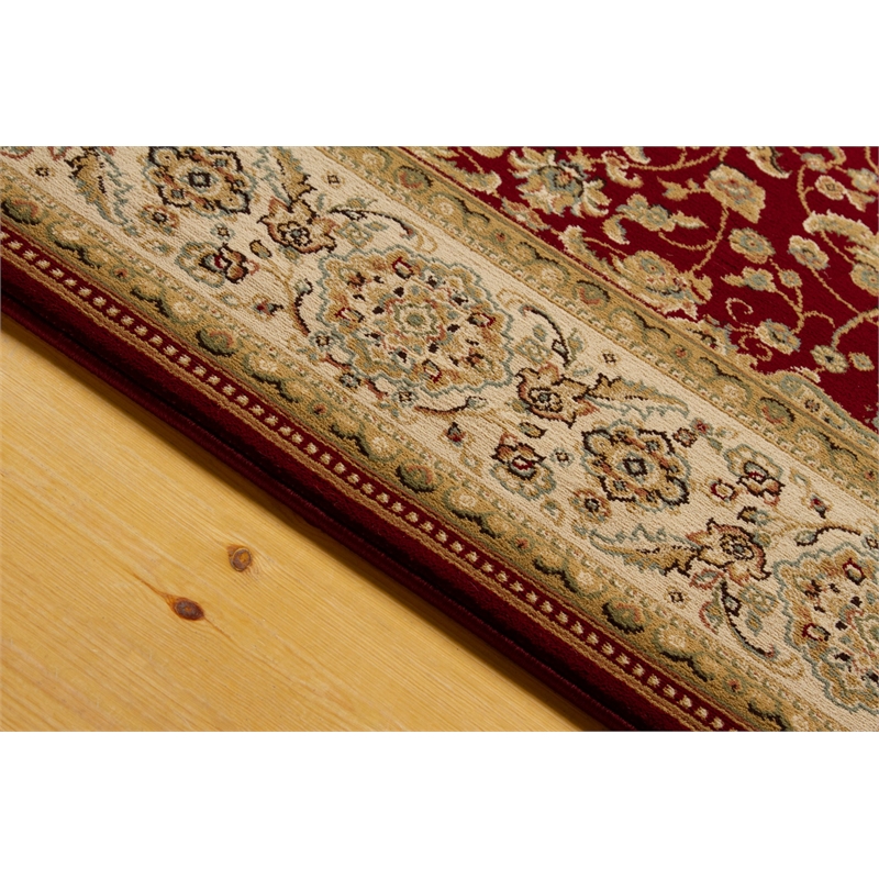 Pemberly Row Contemporary Red Oriental 8' x 10' Fabric Area Rug