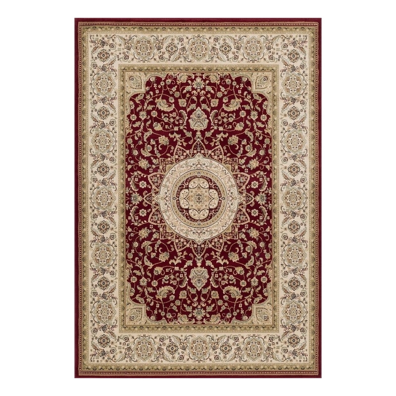 Pemberly Row Contemporary Red Oriental 8' x 10' Fabric Area Rug