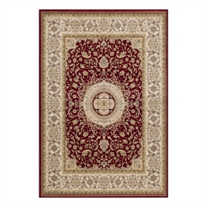 Pemberly Row Contemporary Red Oriental 8' x 10' Fabric Area Rug