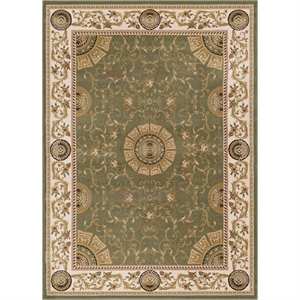 Pemberly Row Contemporary Green Oriental 8' x 10' Fabric Area Rug