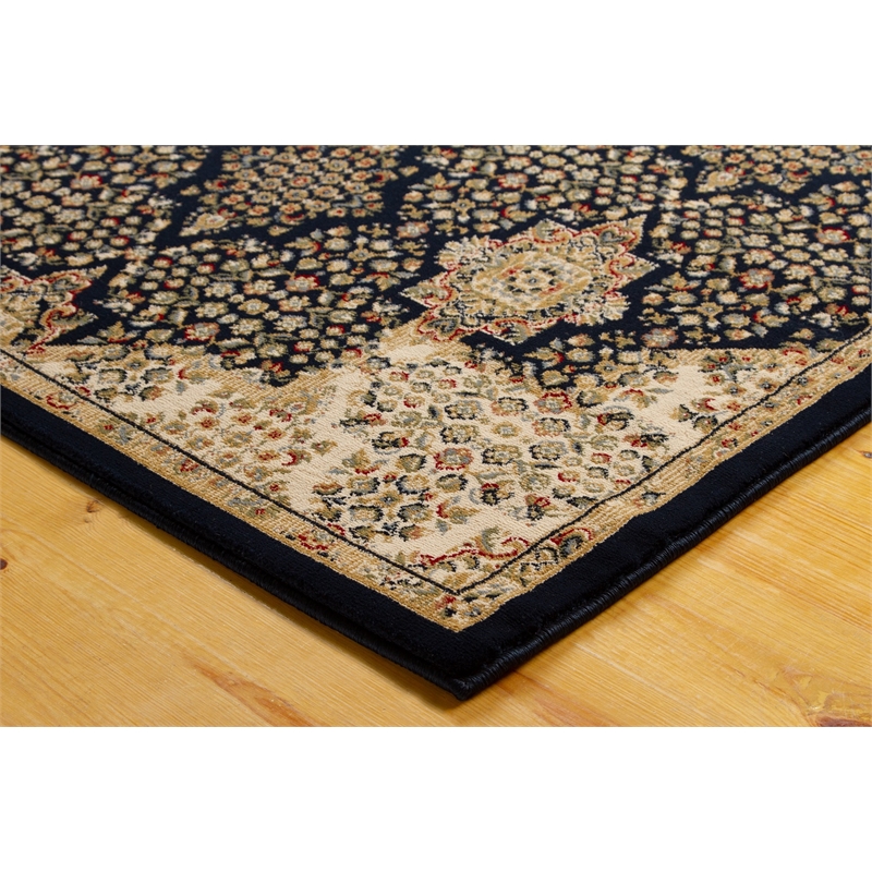Pemberly Row Contemporary Blue Oriental 8' x 10' Fabric Area Rug