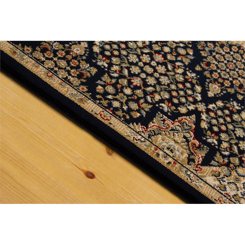 Pemberly Row Contemporary Blue Oriental 8' x 10' Fabric Area Rug