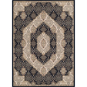 Pemberly Row Contemporary Blue Oriental 8' x 10' Fabric Area Rug