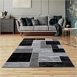 Pemberly Row Black Geometric 2 ft. x 6 ft. Fabric Runner Rug