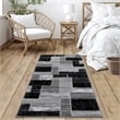 Pemberly Row Black Geometric 2 ft. x 6 ft. Fabric Runner Rug