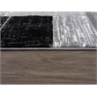 Pemberly Row Black Geometric 2 ft. x 6 ft. Fabric Runner Rug
