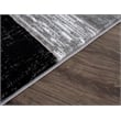 Pemberly Row Black Geometric 2 ft. x 6 ft. Fabric Runner Rug