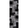 Pemberly Row Black Geometric 2 ft. x 6 ft. Fabric Runner Rug