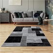 Pemberly Row Mid-Century Black Geometric 4 ft. x 6 ft. Fabric Area Rug