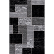 Pemberly Row Mid-Century Black Geometric 4 ft. x 6 ft. Fabric Area Rug