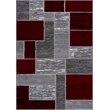 Pemberly Row Mid-Century Red Geometric 4 ft. x 6 ft. Fabric Area Rug