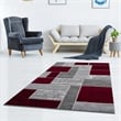 Pemberly Row Mid-Century Red Geometric 8 ft. x 10 ft. Fabric Area Rug