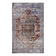 Pemberly Row Coral Distressed Washable 8 ft. x 10 ft. Fabric Area Rug