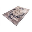 Pemberly Row Beige Distressed Washable 2 ft. x 6 ft. Fabric Runner Rug