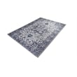 Pemberly Row Blue Traditional Washable 5 ft. x 7 ft. Fabric Area Rug