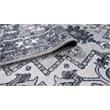 Pemberly Row Blue Traditional Washable 5 ft. x 7 ft. Fabric Area Rug