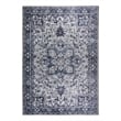 Pemberly Row Blue Traditional Washable 5 ft. x 7 ft. Fabric Area Rug