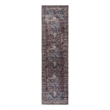 Pemberly Row Multi-Color Distressed Washable 2 ft. x 6 ft. Fabric Runner Rug