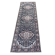 Pemberly Row Gray Distressed Washable 2 ft. x 6 ft. Fabric Runner Rug