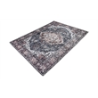 Pemberly Row Gray Distressed Washable 8 ft. x 10 ft. Fabric Area Rug