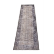 Pemberly Row Gray Distressed Washable 2 ft. x 6 ft. Fabric Runner Rug