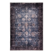 Pemberly Row Blue Distressed Washable 8 ft. x 10 ft. Fabric Area Rug