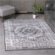 Pemberly Row Traditional Blue Oriental 5 ft. x 7 ft. Fabric Area Rug